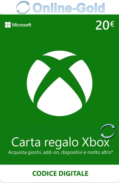 20 EUR - Carta regalo Xbox Codice digitale - €20 Euro prepagato Xbox Live - [IT]
