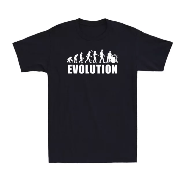 Evolution Drummer T-Shirt Drum Music Band Drums Sticks Kit Men's Novelty T-Shirt