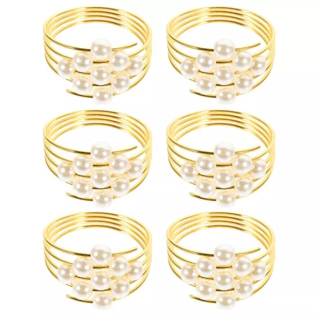Pearl Serviettenringe: 6 Stück Perlen Spiraler für Hochzeitstisch