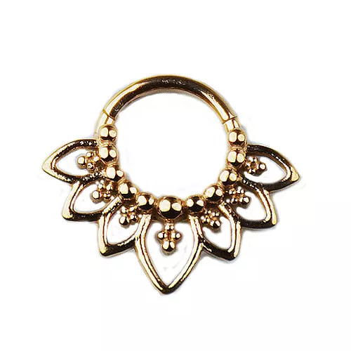 1,2 mm argento oro rosa ornamento clicker segmento anello cerniera setto orecchio boho