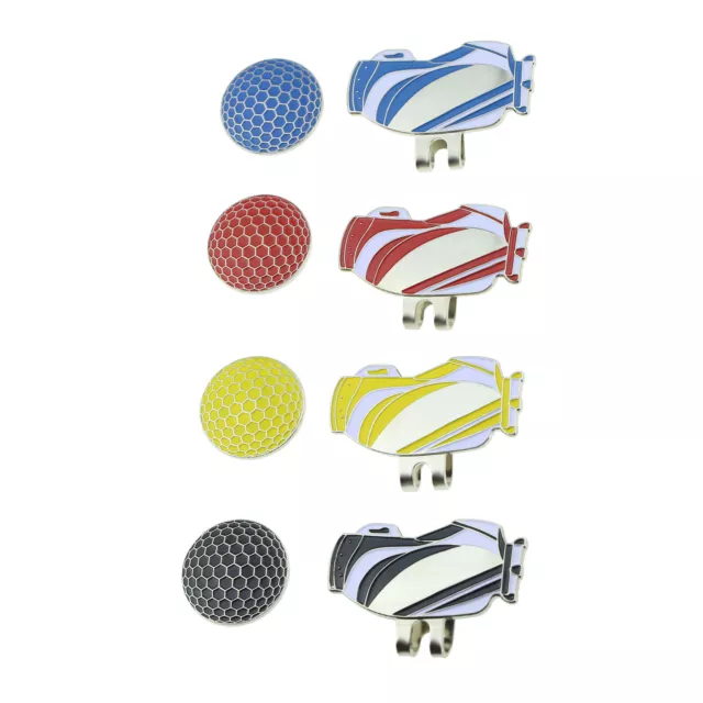 4 Colour Golf Bag Alloy Magnetic Hat Clip Removable Golf Ball Marker Outdoor Set