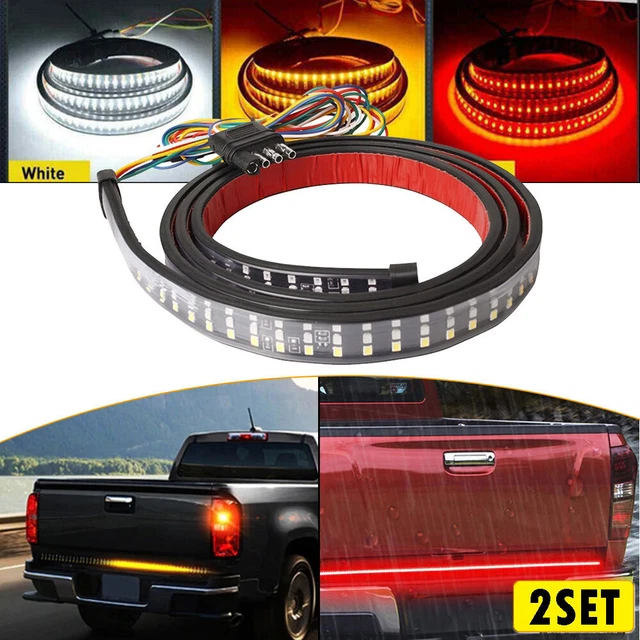 2X LED Car/Van/Trunk Tailgate Tail Light Turn Signal Brake Running Flow Strip Li