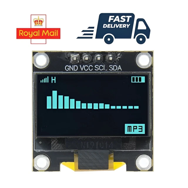 DISPLAY OLED 0,96& 128x64 I2C SSD1315 compatibile Arduino blu SALDATO ...