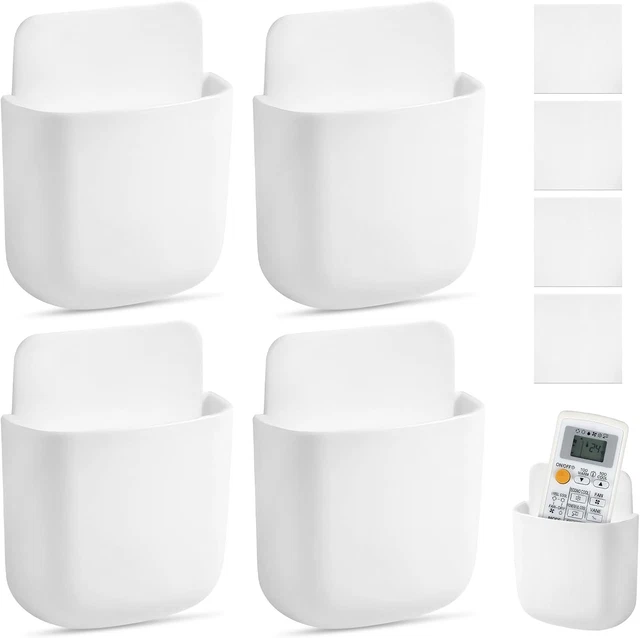 SagaSave Scatola Portaoggetti Da Parete Per Telecomandi – Con Foro Di Ricarica – ABS, 11,5x8x2,5 Cm (Blu E Grigio, 2 Pezzi)
