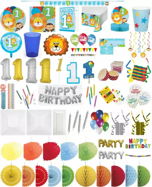 Kinder-Geburtstag Party Deko Feier Fete Motto 1. Geburtstag Junge
