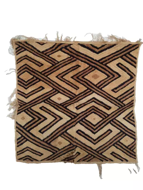 Antique Kuba Cloth Raffia Textile Traditional African Tribal Congo item489