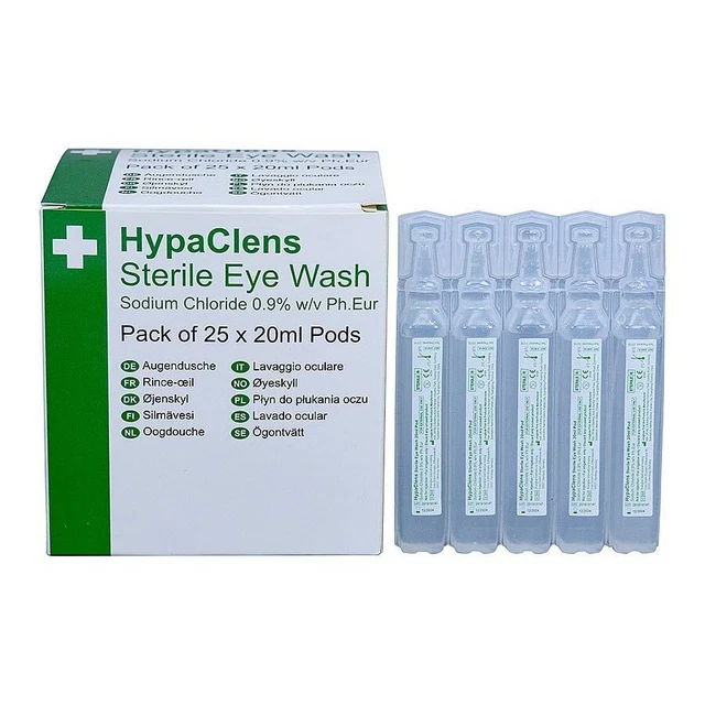 HYPACLENS STERILE SALINE Eye wash Pods Sodium Chloride 0.9w/v Ph.Eur