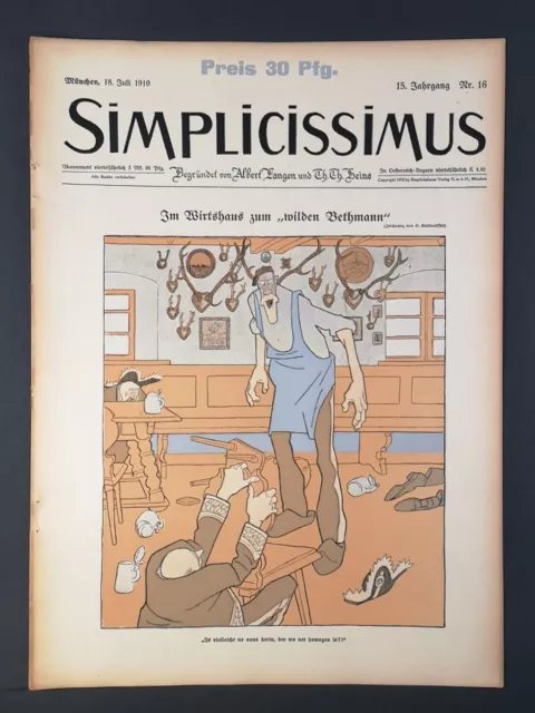 Simplicissimus: Illustrierte Wochenschrift. 15. Jahrgang. Nr. 16, 18. Juli 1910.