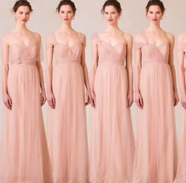 Jenny Yoo Annabelle Convertible Maxi Dress Size 0 Blush Pink