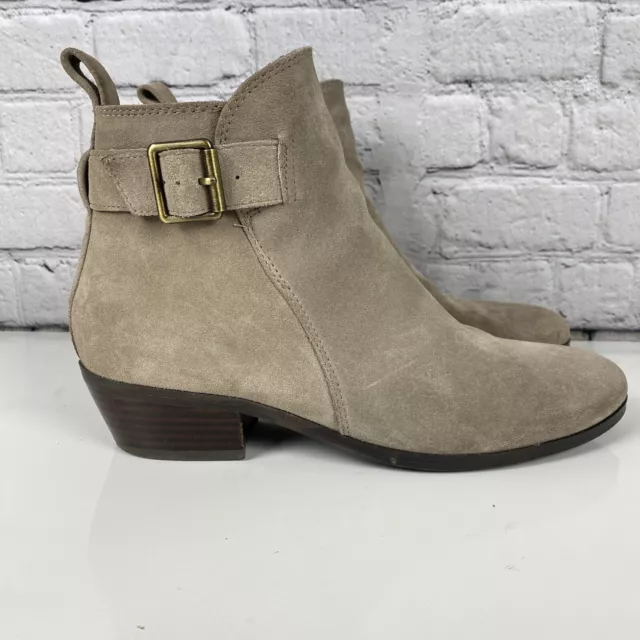 Blondo Sadie Waterproof Ankle Boot Bootie Tan Suede Leather Womens Size 8M