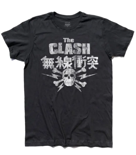 T-shirt uomo Japan Skull Bones teschio London Calling punk Strummer