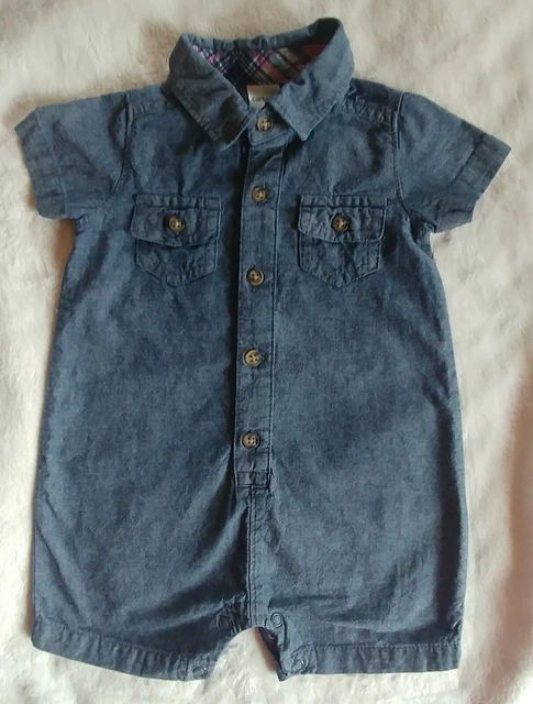 Carters baby boy girl one piece denim shorts romper short outfit 6 Months infant
