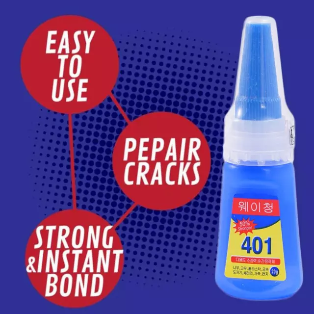 401 Instant Adhesive Bottle Stronger Super Glue Multi-Purpose 20ml Glue S0Z5