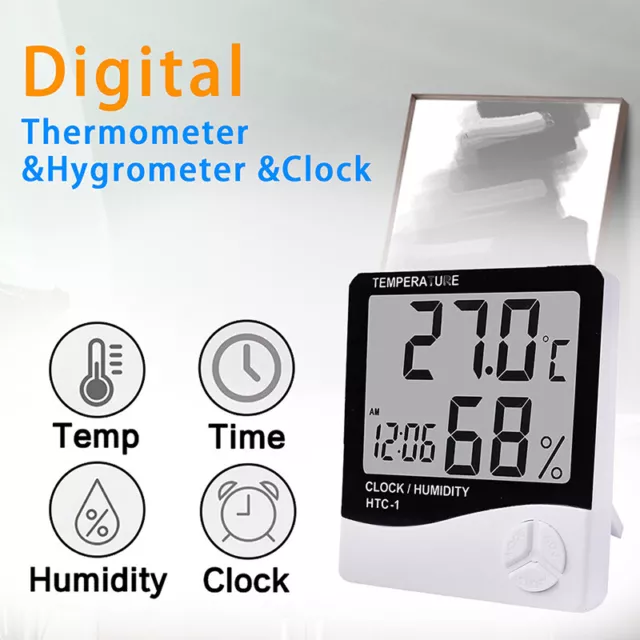 Wetterstation mit Uhr Wecker Thermometer Hygrometer Temperaturmesser Luftfeuchte