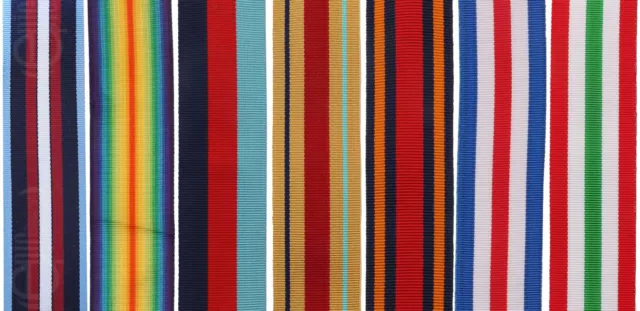 British Military Medal Ribbons WW1 WW2 6" 12" 1M Length - Reenactment Collection