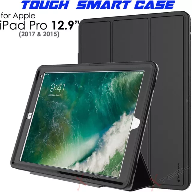 Black iPad Pro 12.9" 2017 Tough Rugged Protective Slim Smart Armour Case Cover