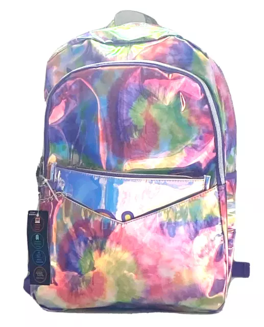 Wonder Nation Kids Girls' Purple Tie Dye Love Backpack with Detachable Pouch