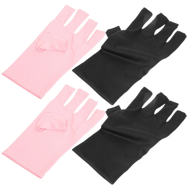 2 Pairs Gants D'art D'ongle Ongles Gants Gants Roses Anti UV