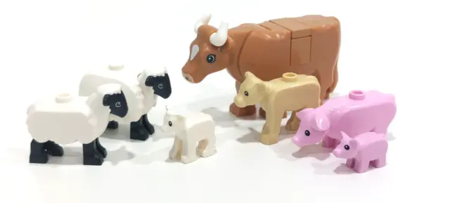 LEGO® Tiere NEU - Kuh, Kalb, Lamm, Schwein, Ferkel, Schaf - NEU Farm Bauernhof
