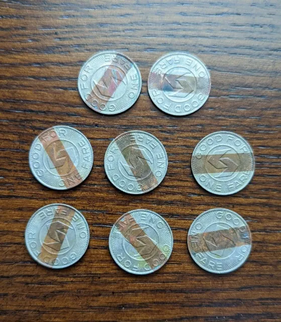 Lot of 8 SEPTA (Southeastern Pennsylvania) transit tokens