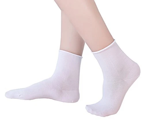 6 or 12 Pair Women's Ultra Thin Cotton Summer Ankle Crew Socks Small White2