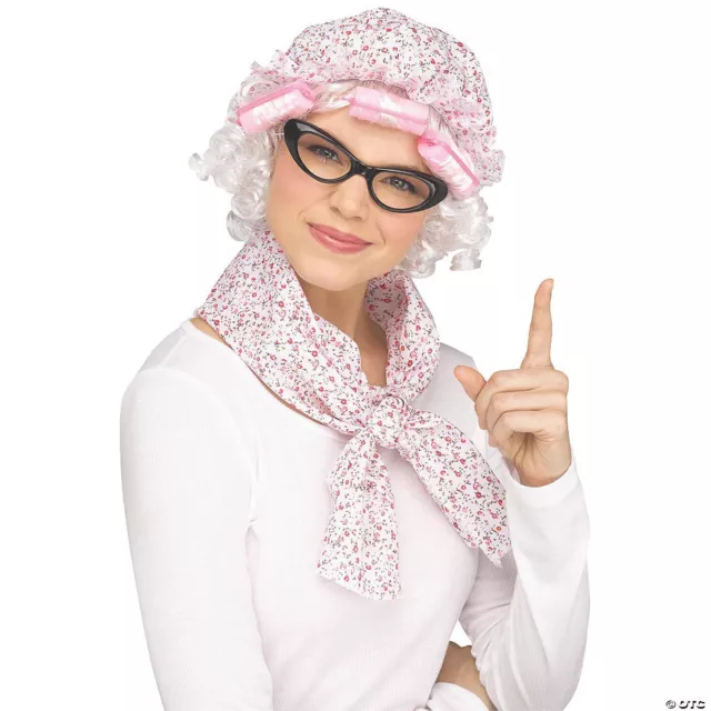 Fun World Full Grammy Pink Halloween Kit Glasses Hair Scarf Accessory Costume