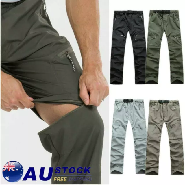 Men's Convertible Quick Dry Zip Outdoor Hiking Pants Breathable Trousers Shorts