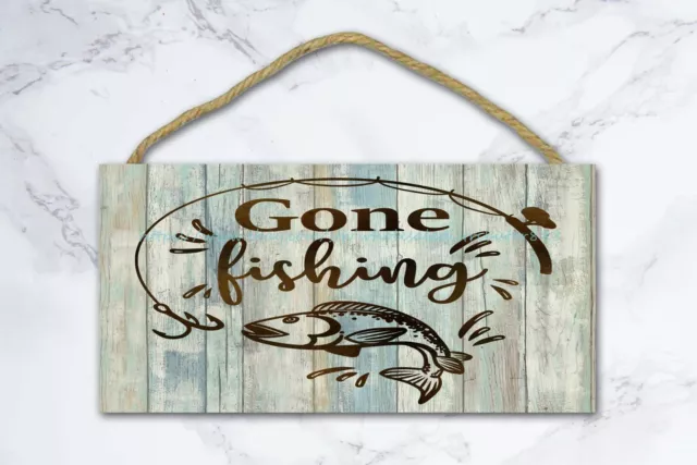 GONE FISHING, MAN Cave Sign, Fisher Sign, Wall Art, Fishing Decor