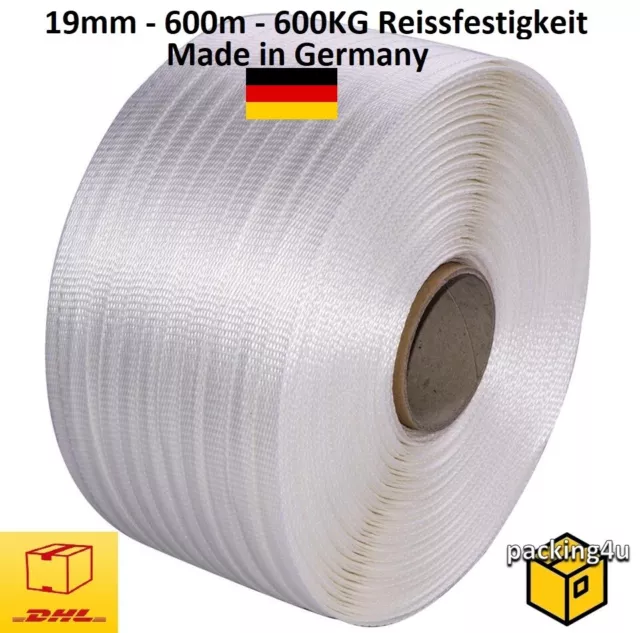 19 mm Umreifungsband Textilband gewebt 600 m Kraftband für holz Polyesterband