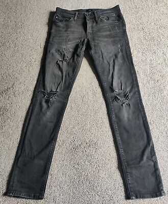 Jeans skinny da uomo neri strappati River Island W28xL32 smart casual costo £4999