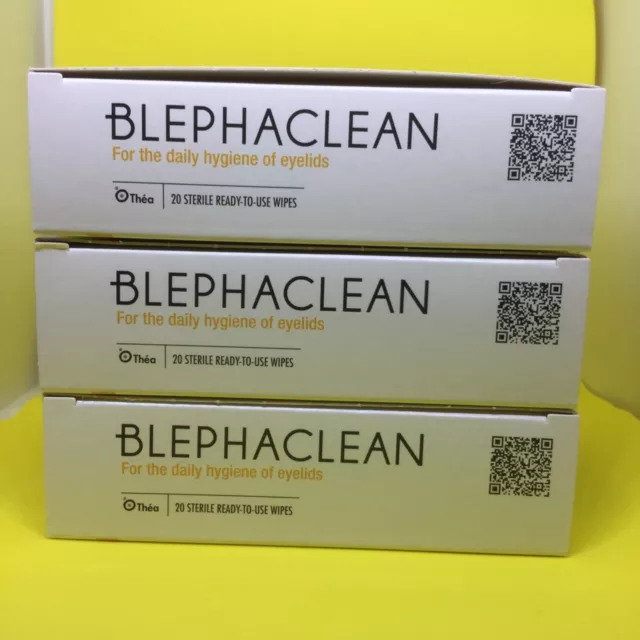 60 x Blephaclean Sterile Wipes Daily Hygiene of Eye Lids Preservative Free