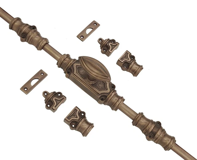 Wardrobe Door Espagnolette Bolt/Cremone Bolt Upto 9 Ft Antique Brass Unlacquered