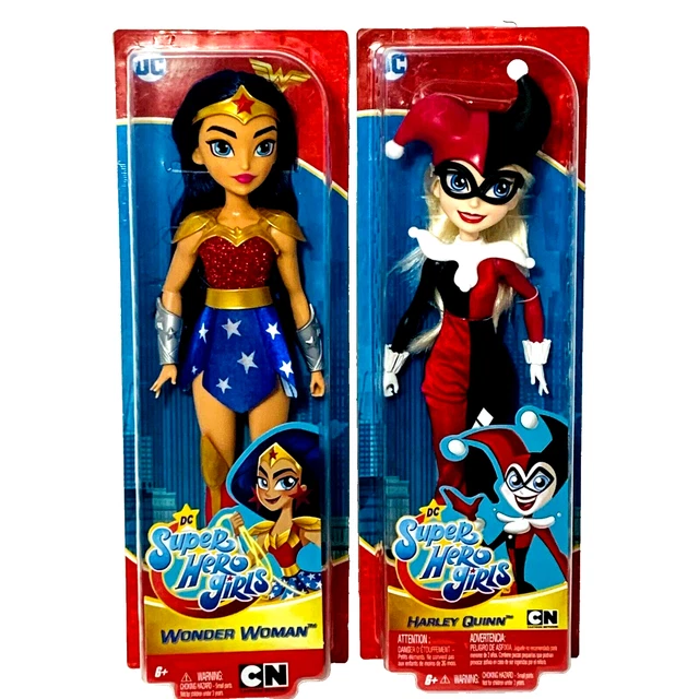DC SUPER HERO Girls Set of Wonder Woman & Harley Quinn Action Figures