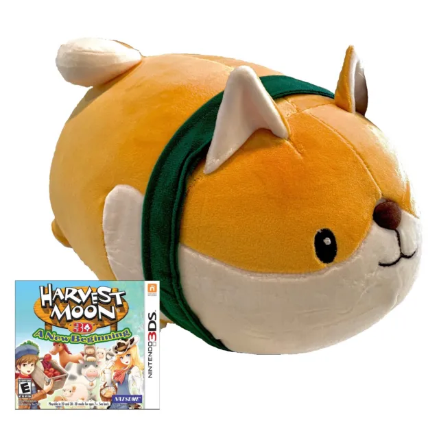 Harvest Moon a New Beginning plus 12" Plush Corgi Dog Nintendo 3DS