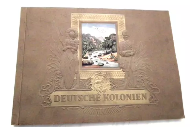 Deutsche Kolonien -Überformat-Bilderalbum mit Text-Titel-Goldprägung-1936 -