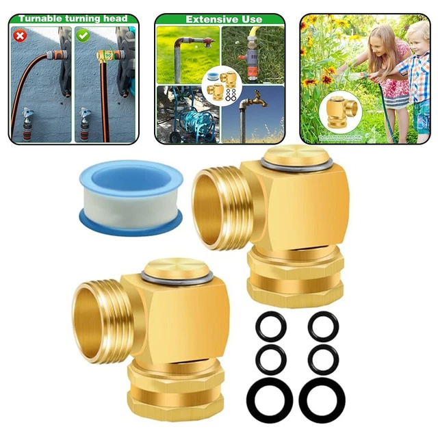 RACCORDS DE TUYAU De Jardin En Laiton Robuste 2 Pièces Tuyau 90 Degrés