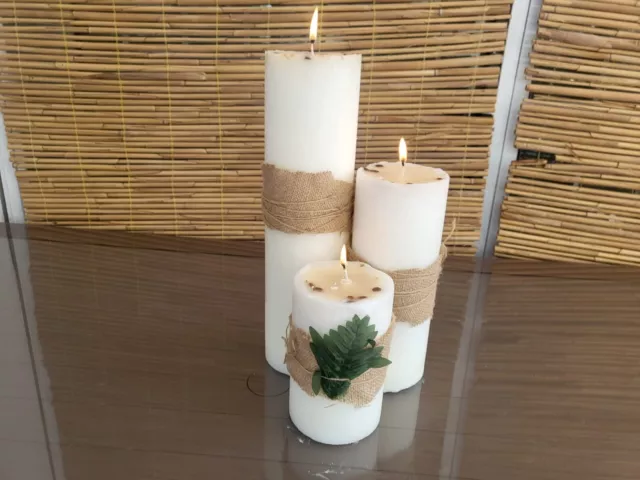 3 pcs set large tower decorative cylinder candles, living room