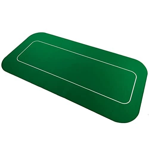 Poker Table Top Mat - 10 Players 70 x 35 Inch Texas Hold'em Poker Rubber Mat
