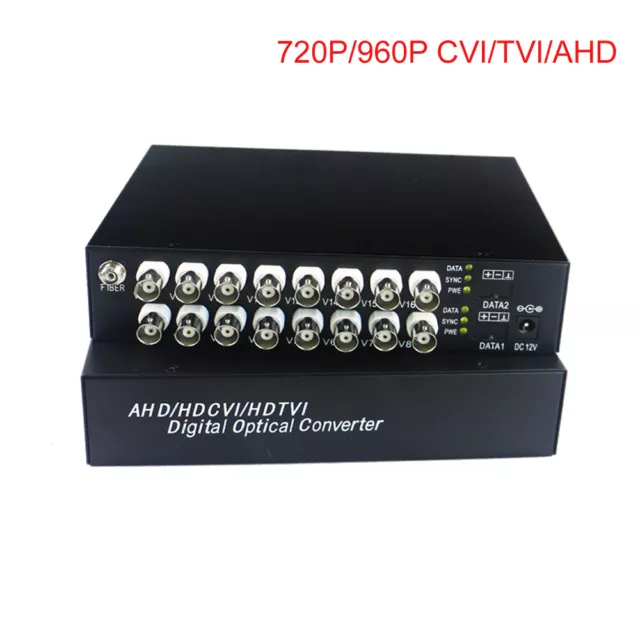 HD 16ch Video Fiber Optical Media Converters  for HD CCTV 960p/720p CVI TVI AHD