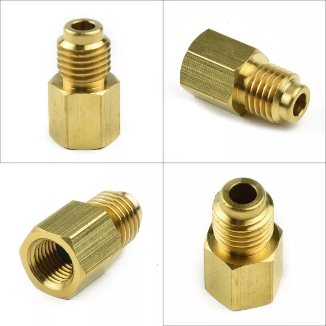 Connector Adapter 1/2" ACME Male 1/4" SAE Brass R134A Conditioner Brand New