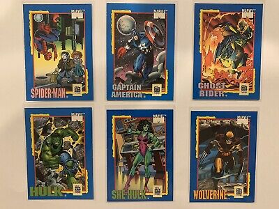 1991 Impel Marvel Trading Card Treats Complete 6-Card Set Wolverine Spider-Man