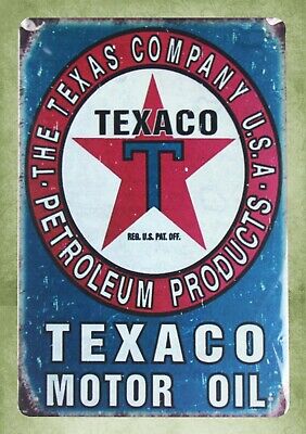 Texaco motor oil tin metal sign wall decoration