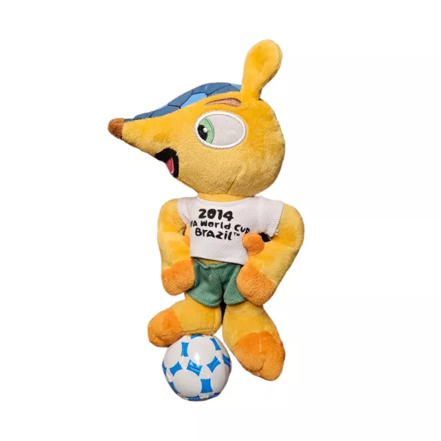 FIFA Stofftier Werbefigur Maskottchen Fuleco WM WC 2014 Brasilien Fussball 24 cm