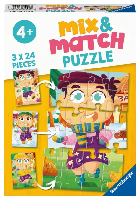 Ravensburger Mix & Match Jigsaw Puzzle 3x24 Piece Learning Toy Kids