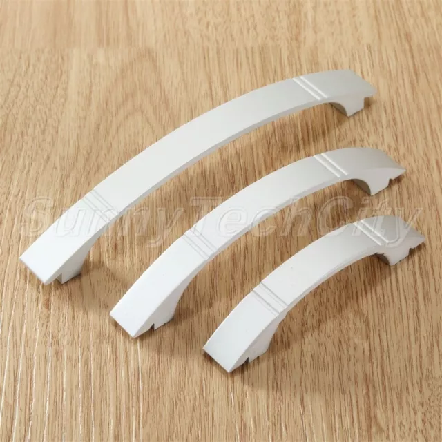 2x Modern Silver Door Cabinet Knobs Wardrobe Cupboard Drawer Dresser Pull Handle