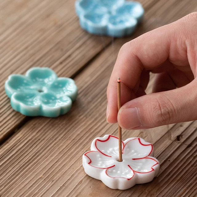 Cherry Blossoms Japanese Style Ceramic Incense Stick Home Bedroom Hol;H5 WS