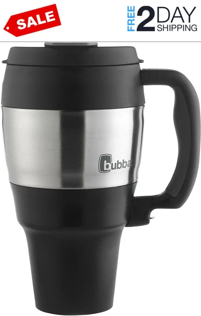 34 Oz Insulated Travel Mug Stainless Steel Thermal Coffee Cup Handle Black