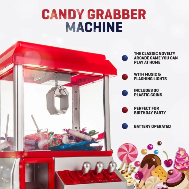 Arcade Candy Grabber Machine Toy Claw Game Kids Fun Crane Sweet Grab Gadget