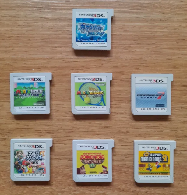 Nintendo 3DS game lot Mario Kart, Pokemon, Super Smash, Donkey Kong Japan NTSC-J