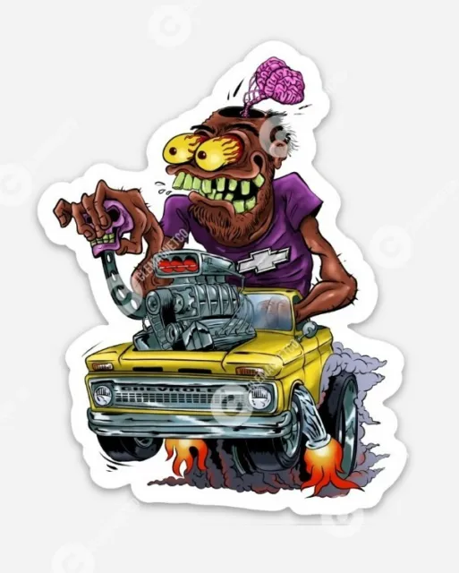 Classic Chevy Truck STICKER - Ratfink Style Chevrolet Hot Rod Rat Fink Car Show